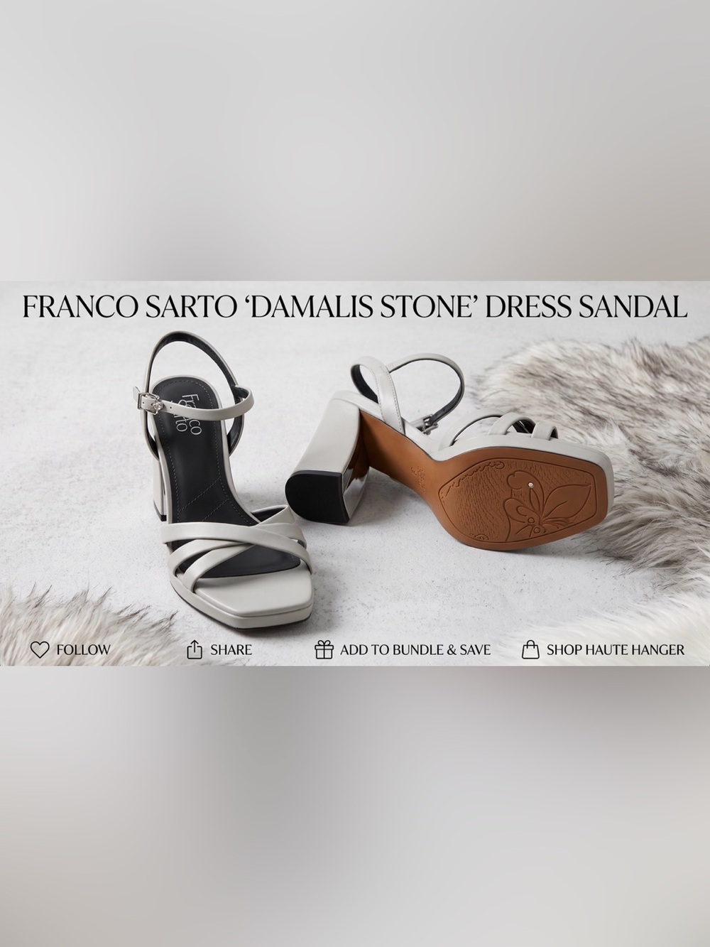 💕 Franco Sarto Damalis Stone Dress Sandals - 💕